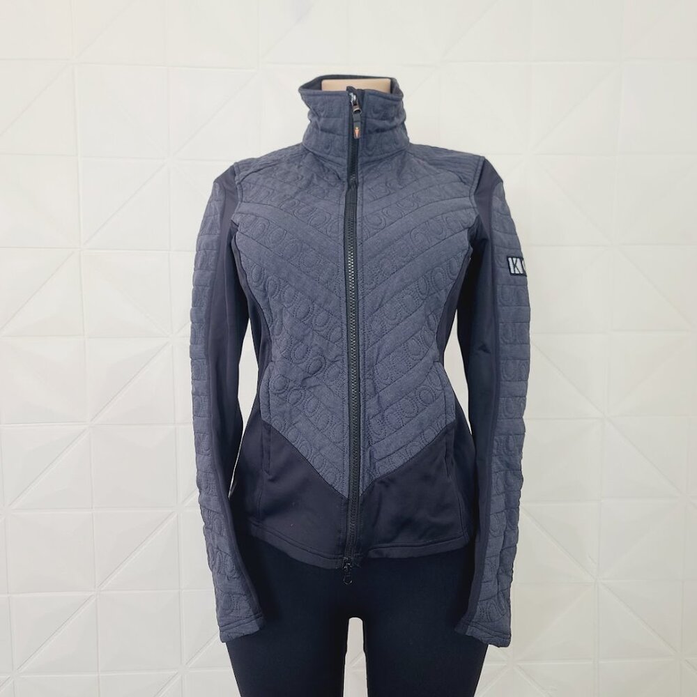 Kerrits Women's Navy Black Long Sleeve Spiral Quilted Winter Riding Jacket Sz S - Picture 2 of 7